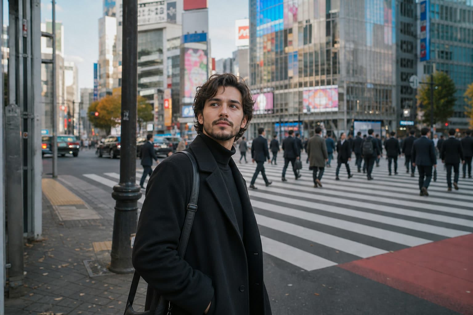 Traveler near Shibuya crossing